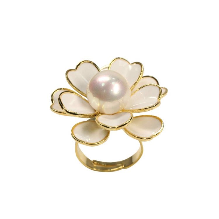 Flower Ring Pearl 360 multi row Jewelry