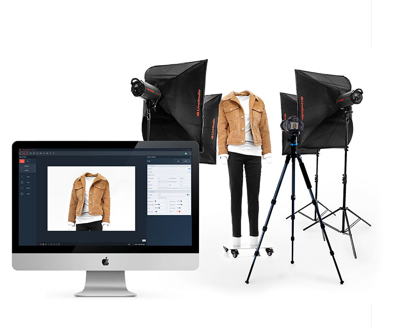 Ortery clothing photography LED light kits are software controlled